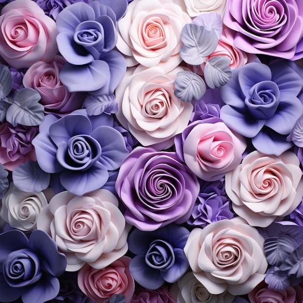 padrão de impressão floral de flor de rosa misturada com lavanda