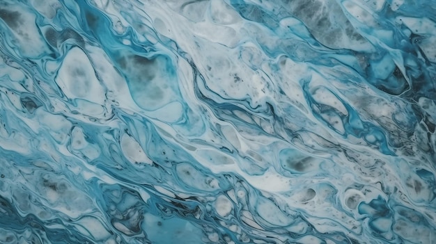 Padrão de mármore azul com redemoinhos de tons frios