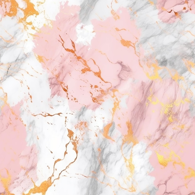 Foto padrão de mármore com cores rosa e dourado generativo ai