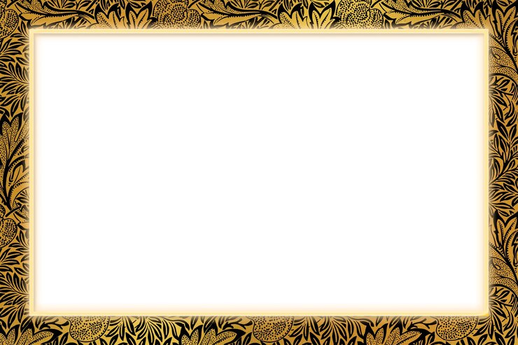 Foto padrão de moldura botânica de ouro png remix de obra de william morris