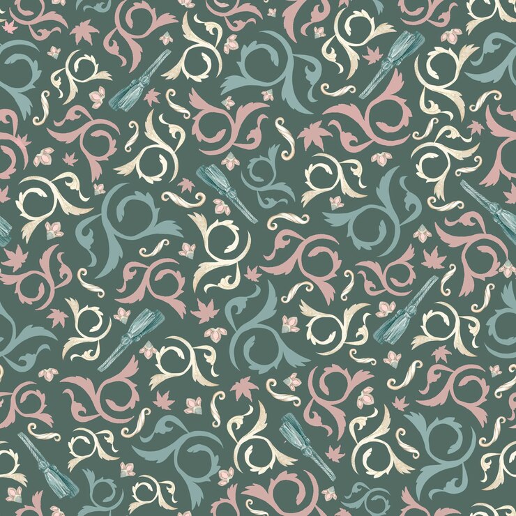 Foto padrão de monogramas e pincéis verde