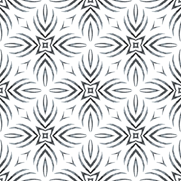 Foto padrão de mosaico sem costura preto e branco fino
