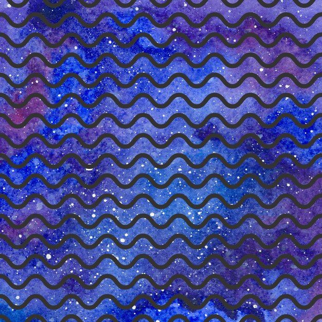 Padrão de ondas na textura do espaço, fundo abstrato. Ilustração geométrica simples