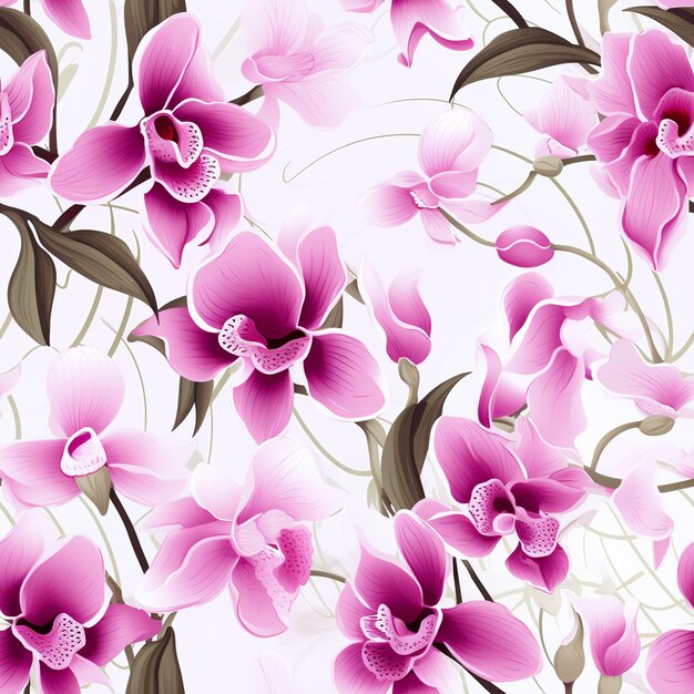 Padrão de orquídea para ilustração de moda