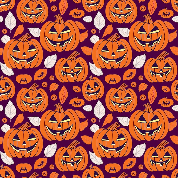 Padrão de papel de parede de halloween assustador e fofo para papel de embrulho e fundos