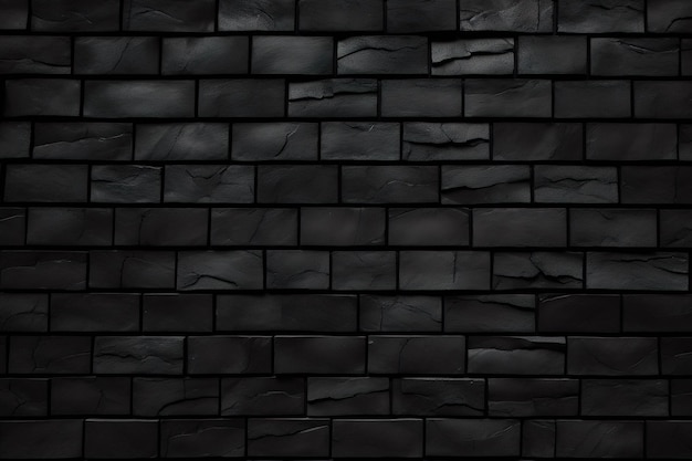 padrão de parede de tijolos pintados de preto