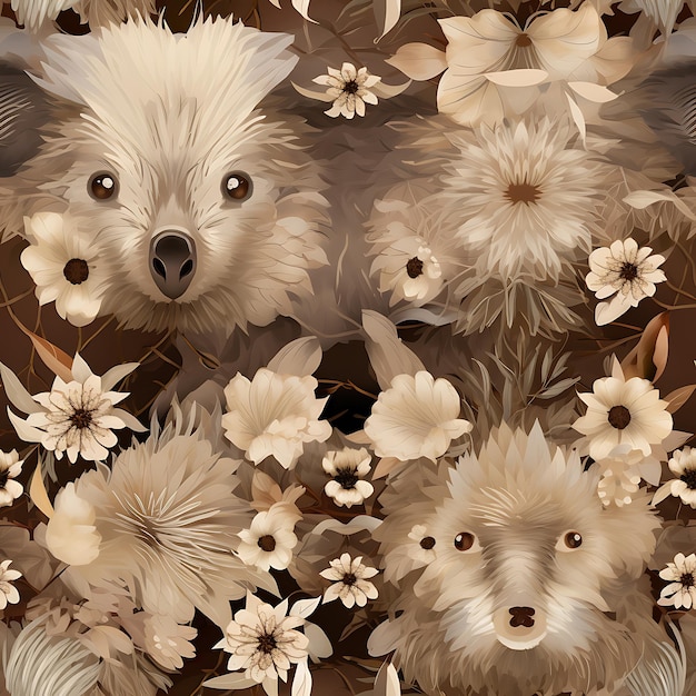 Padrão de pele simétrico de mandala koala