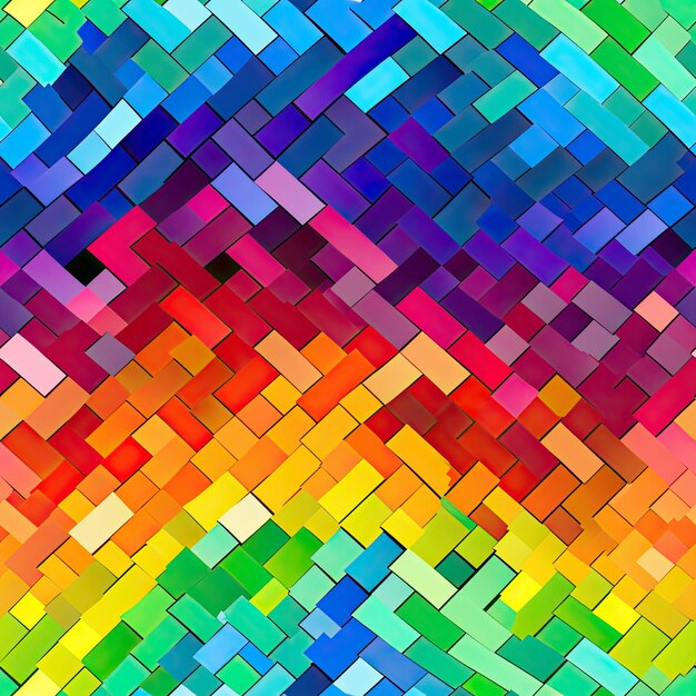 Padrão de pixel colorido alegre de arco-íris