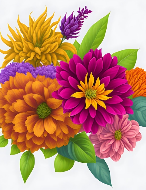 Padrão de planta de flores de jardim de fundo bonito multicolorido