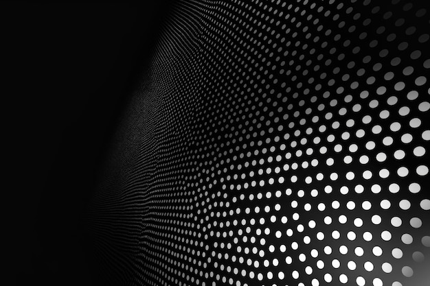 Padrão de pontos textura círculo meio-tom ponto fundo preto abstrato