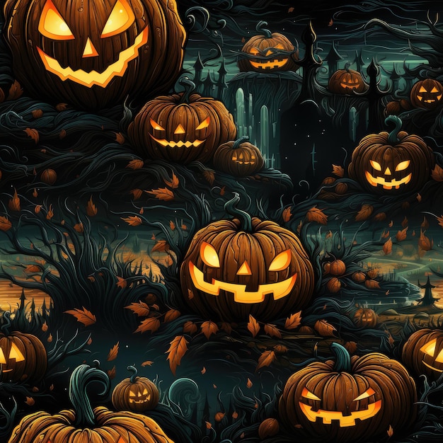 Foto padrão de repetição de padrão criativo sem costura de halloween