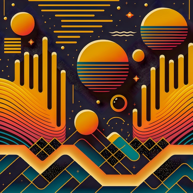 Padrão de repetição Retro Syntwave Space