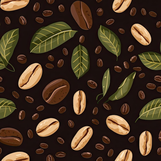 Padrão de sementes de café para sem costura