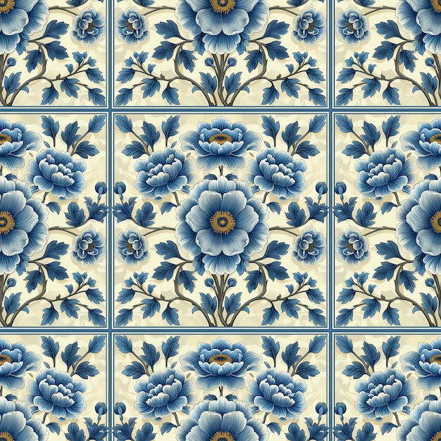 Foto padrão de tapeçaria floral sem costuras no estilo chinês