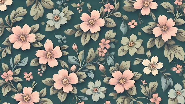 padrão de tecido floral vintage com flores