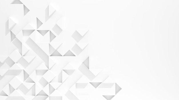 Padrão de triângulo em fundo brancoabstrato de alto relevo triângulo3d renderização