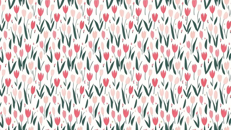 Foto padrão de tulipa rosa e vermelha sem costura