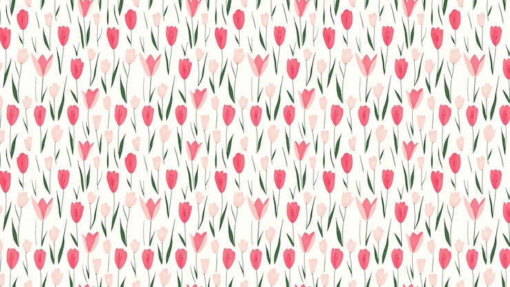 Foto padrão de tulipas cor-de-rosa e vermelha