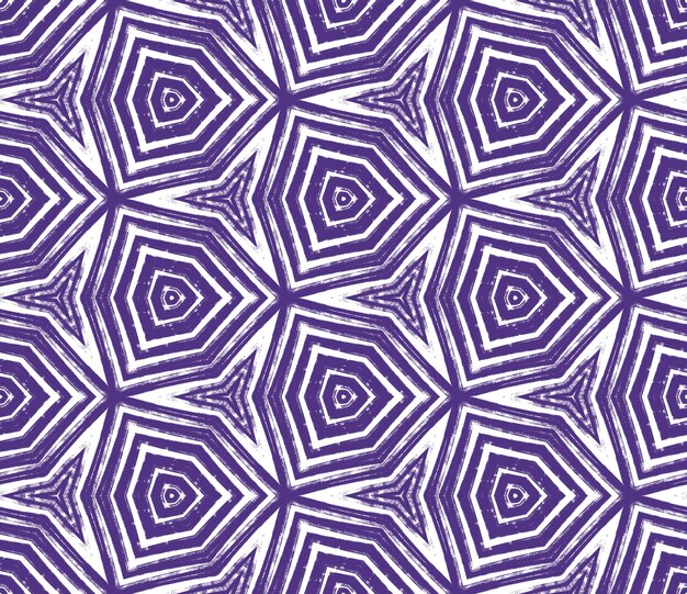 Padrão desenhado de mão arabesco. Fundo roxo caleidoscópio simétrico. Design de mão desenhada oriental arabesco. Têxtil pronto para estampa bonita, tecido de biquíni, papel de parede, embrulho.