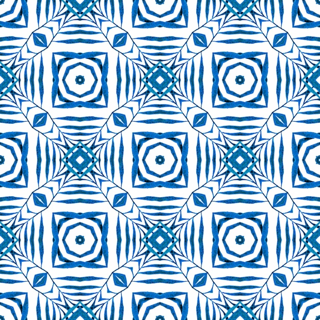 Foto padrão exótico sem costura azul fresco boho chic