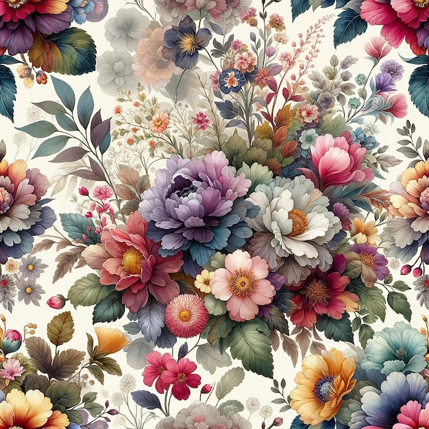 Foto padrão floral de aquarela