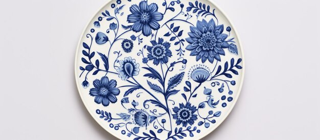 Padrão floral em forma circular inspirado na pintura de porcelana chinesa