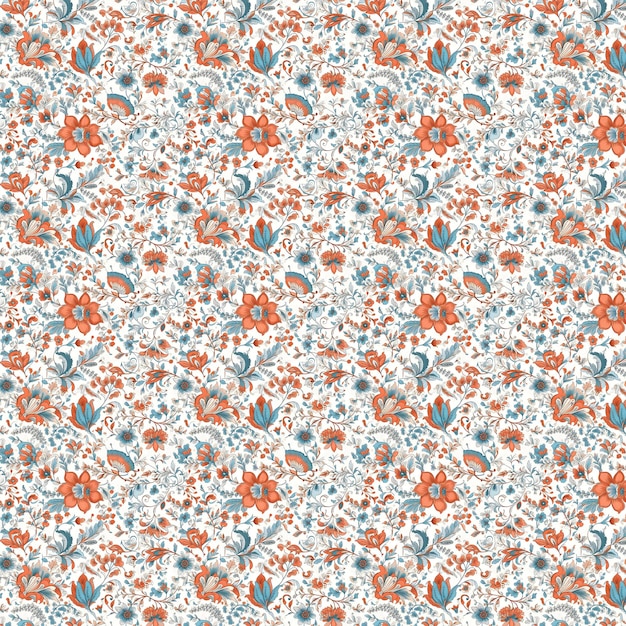 Padrão floral perfeito com uma flor em fundo colorido