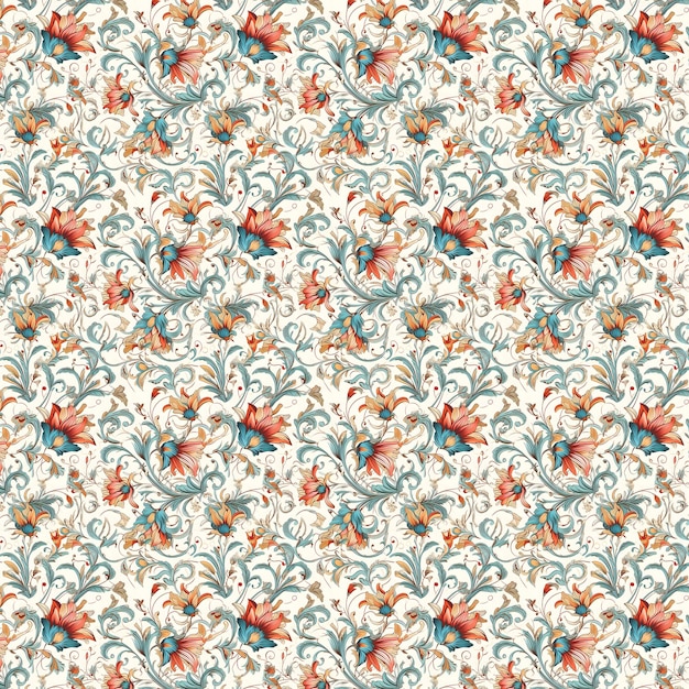 Padrão floral perfeito com uma flor em fundo colorido