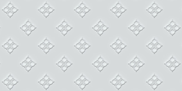Foto padrão geométrico branco em ilustração 3d de fundo branco
