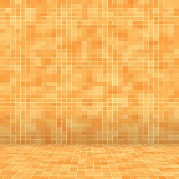 Foto padrão geométrico colorido abstrato, fundo de textura de mosaico de grés laranja, amarelo e vermelho, fundo de parede de estilo moderno.