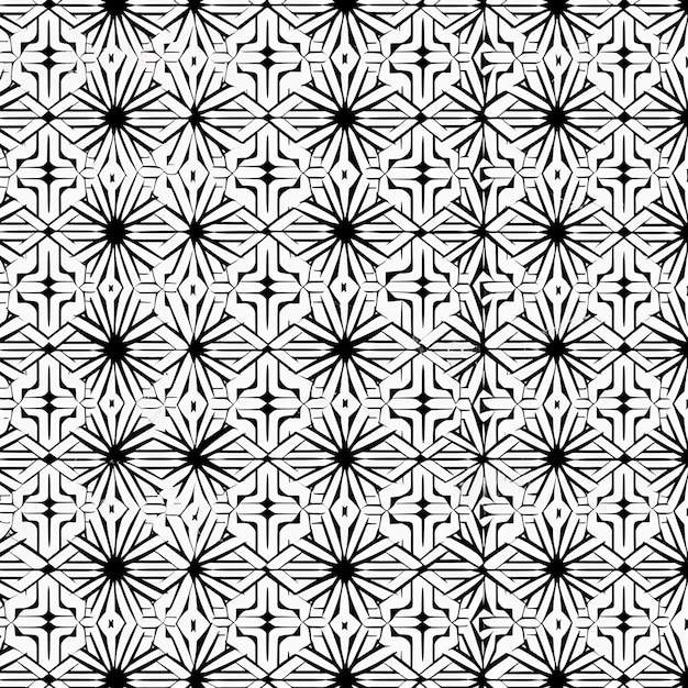 Padrão geométrico sem costura em ilustração vetorial preto e branco
