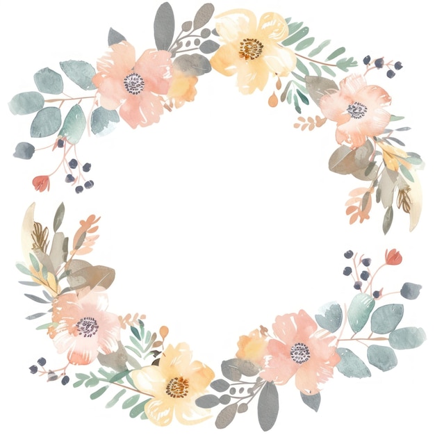 Padrão gráfico de arte de moldura floral