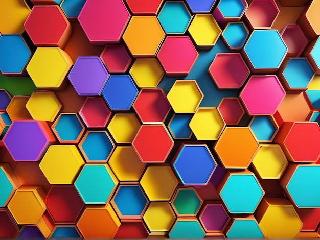 Padrão hexagonal multicolorido