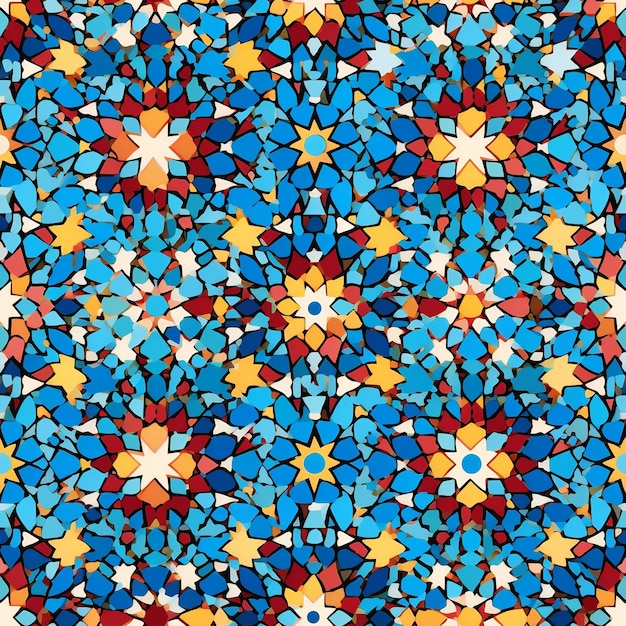 Padrão hipnotizante de mosaico sem costura evocando a arte do Oriente Médio