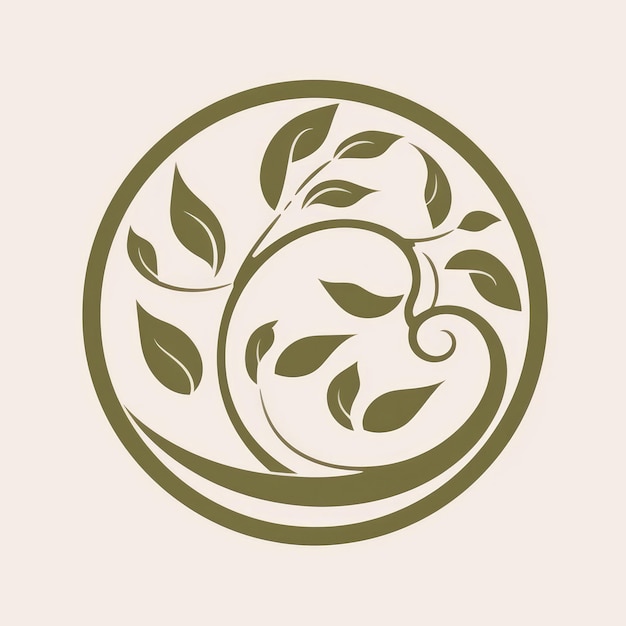 Padrão inspirado na natureza com logotipo de spa de folhas e videiras IA generativa