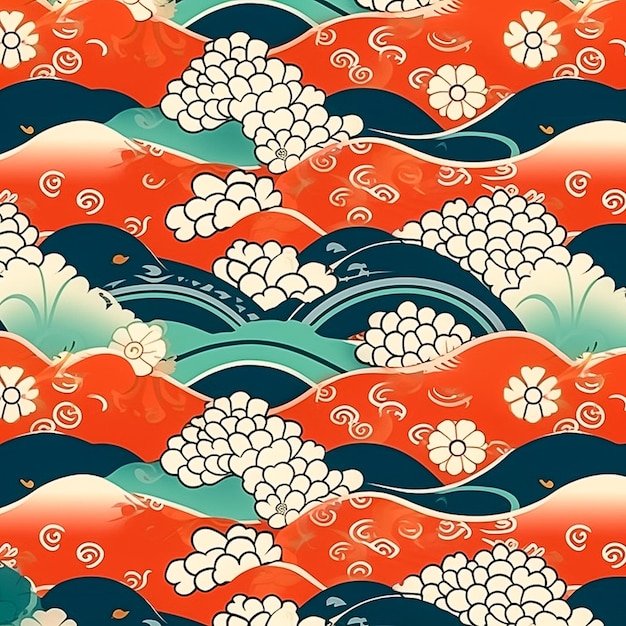 Padrão Japonês Decorativo Ai Gerado