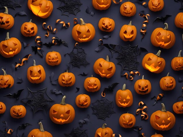 Foto padrão legal para o halloween conceito de halloween feliz ilustração elegante de atributos de férias