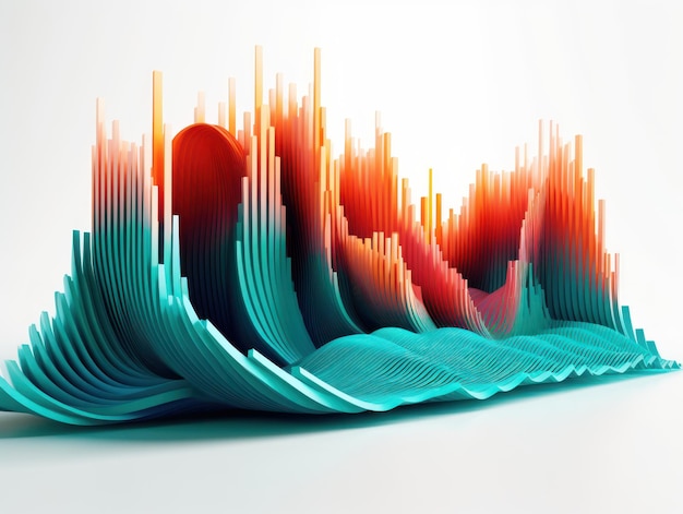 Padrão moderno de listras de ondas coloridas em fundo branco