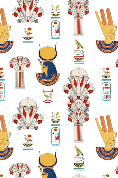 Padrão ornamental egípcio fundo png