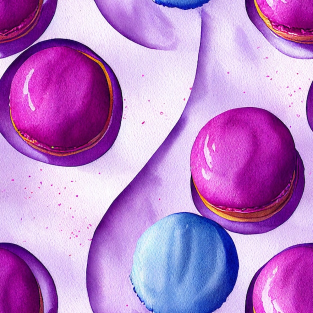 Padrão perfeito com biscoitos coloridos em aquarela