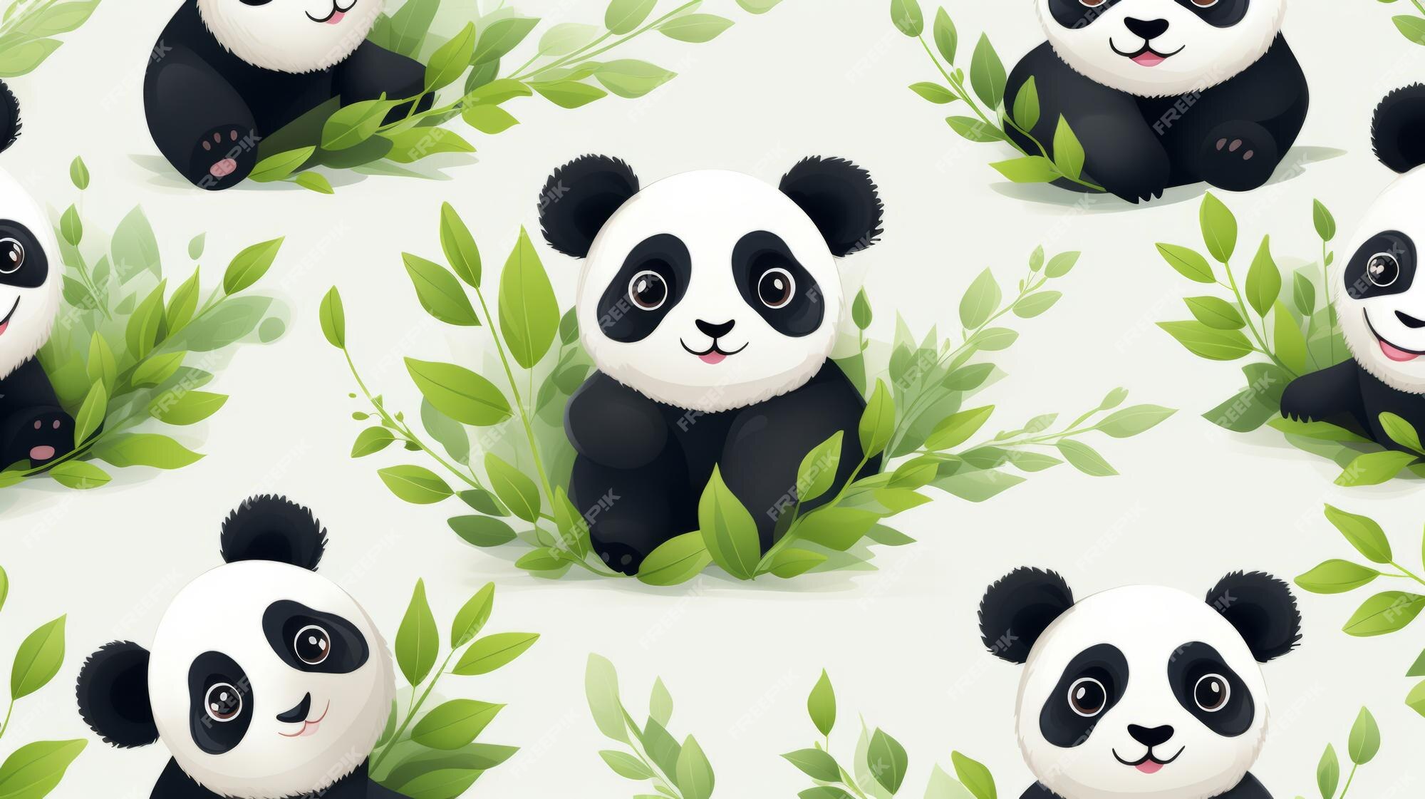 Padrão Perfeito De Panda Fofo. Kawaii Pandas, Papel De Parede De