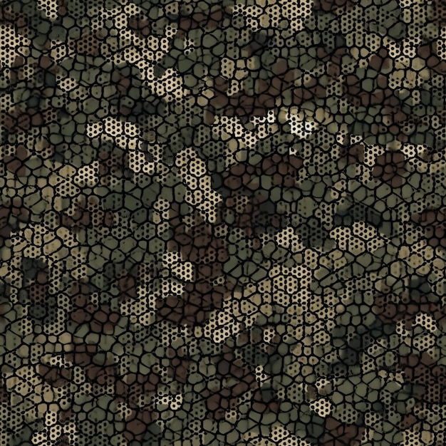 Padrão perfeito com design de fundo de papel de parede de textura de tecido de camuflagem militar Generative AI