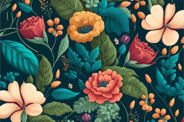 Foto padrão perfeito com flores, design para impressão de tecido