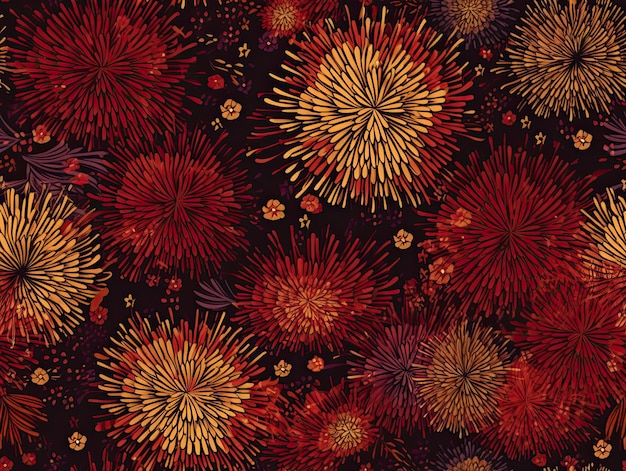 Padrão perfeito com fogos de artifício Holliday ilustração ilustração papel de parede design de plano de fundo Generative AI