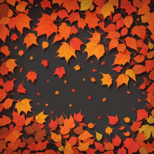 Padrão perfeito com folhas de outono Ilustração vetorial desenhada à mão