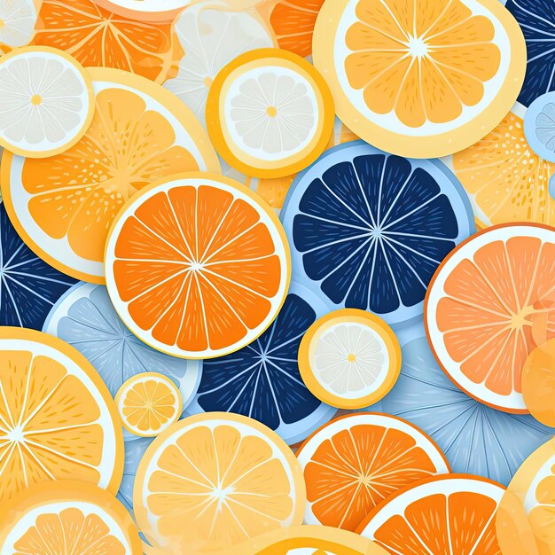 Foto padrão perfeito de fatias de laranja no estilo de delicados recortes de papel