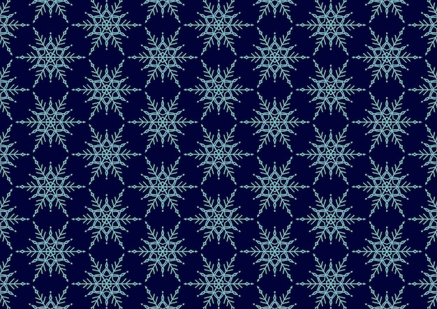 padrão perfeito de flocos de neve azuis em um fundo azul