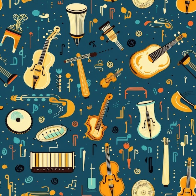 Foto padrão perfeito de harmonia de instrumentos musicais