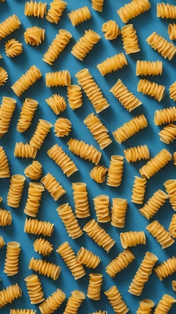 Padrão plano aleatório de pasta Rotelle em fundo azul