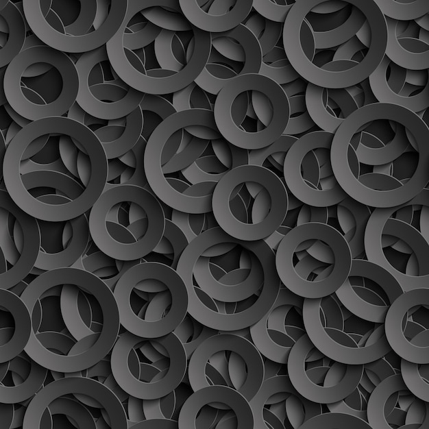 Foto padrão sem costura com papel cortado em círculos tridimensionais textura 3d abstrata